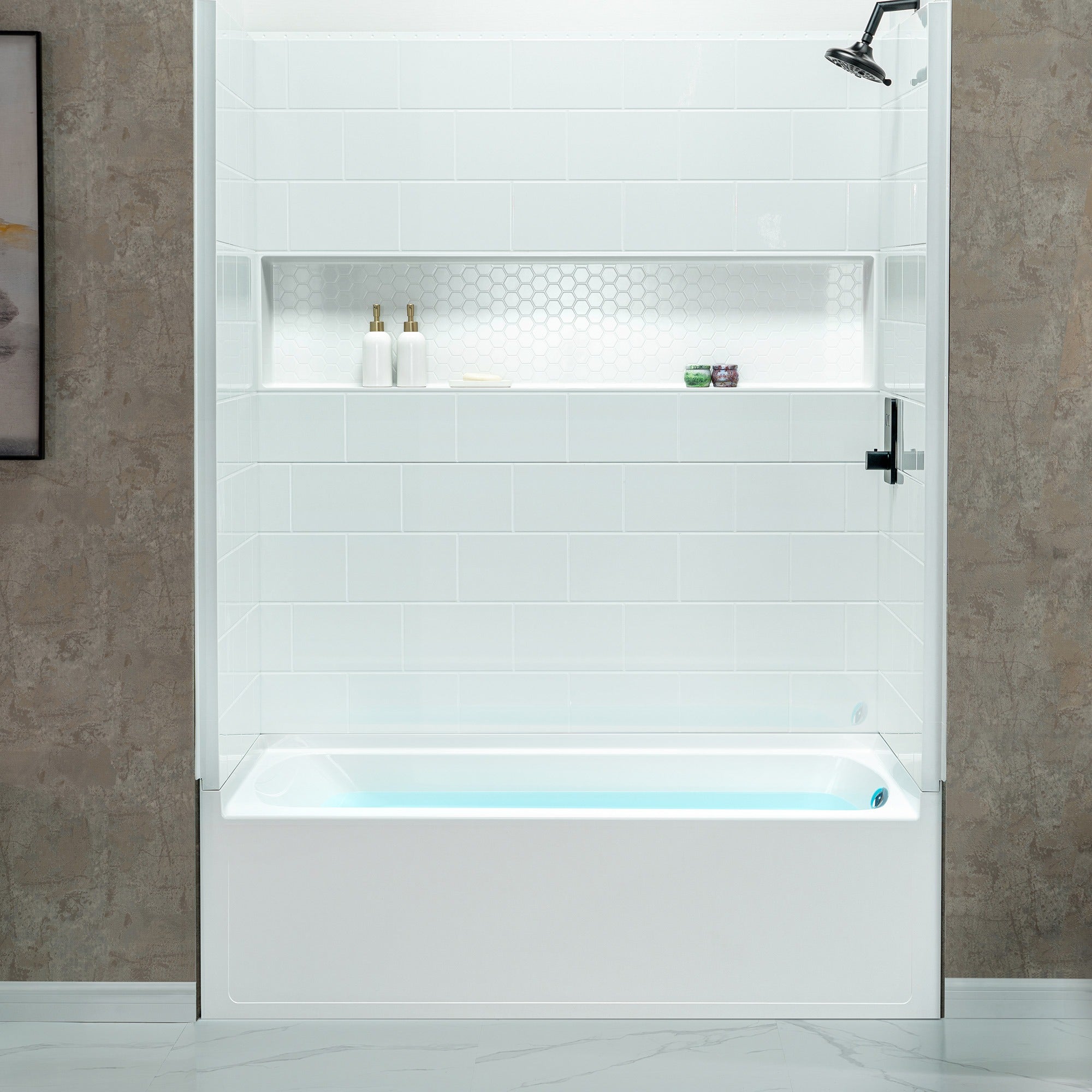 Woodbridge 60” x 32”x17” Soaking Alcove Bathtub with Left Drain, TB-6032