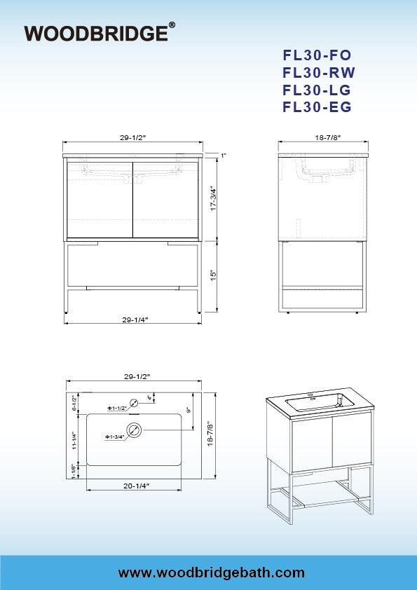 WOODBRIDGE 24 in. W x 19 in. D Bathroom Vanity in Gray with Quartz Sand Composite Vanity Top