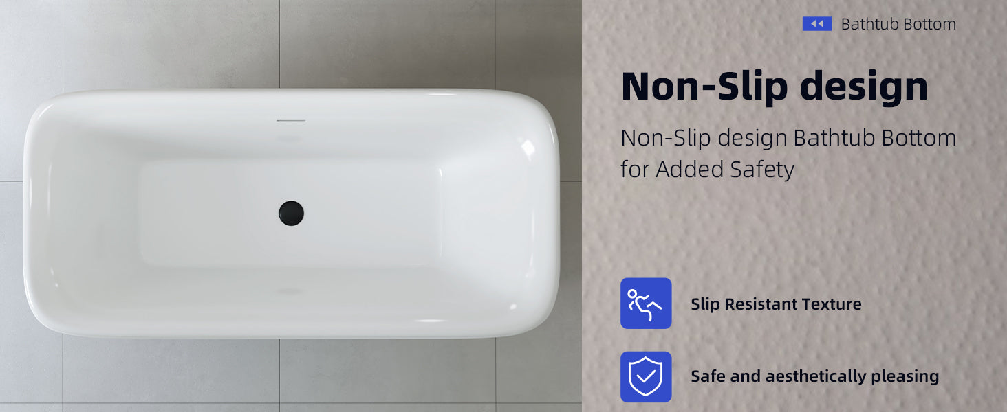 WOODBRIDGE 71 x 33.5 x 24.75" Freestanding Soaking Bathtub with Matte Black Drain, White WE005