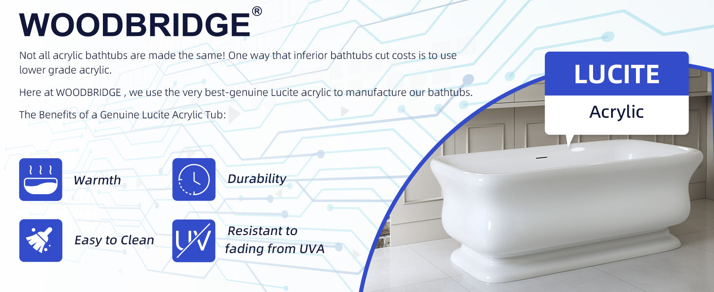 WOODBRIDGE 71 x 33.5 x 24.75" Freestanding Soaking Bathtub with Matte Black Drain, White WE005