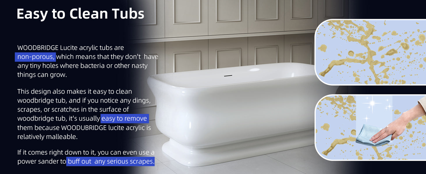 WOODBRIDGE 71 x 33.5 x 24.75" Freestanding Soaking Bathtub with Matte Black Drain, White WE005