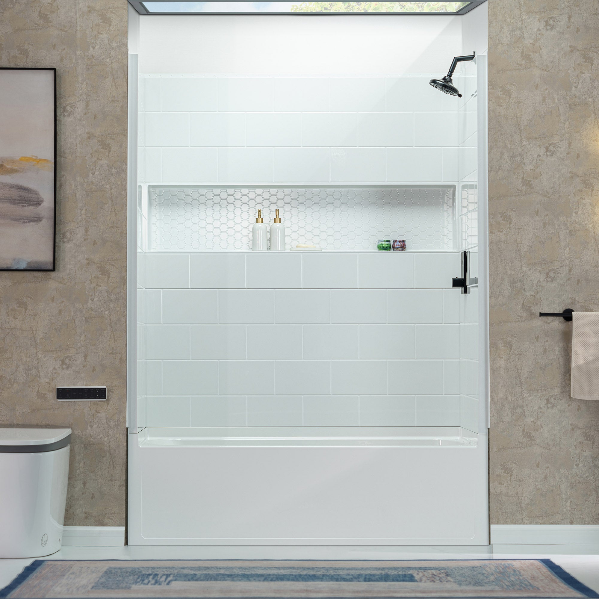 WOODBRIDGE 60" x 32" Four-Piece Direct-to-Stud Alcove Tub Surround Wall Panel Kit in White