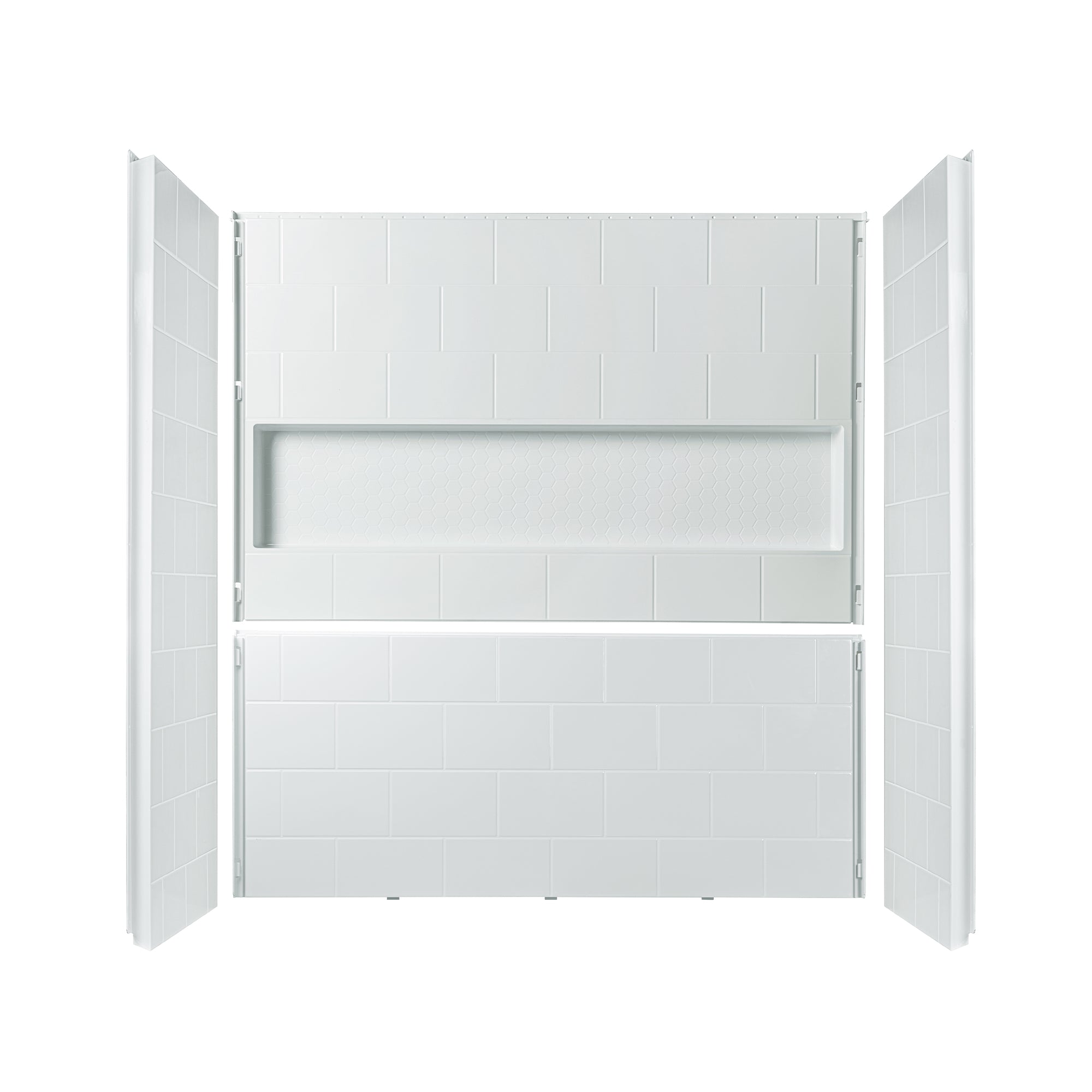 WOODBRIDGE 60" x 32" Four-Piece Direct-to-Stud Alcove Tub Surround Wall Panel Kit in White