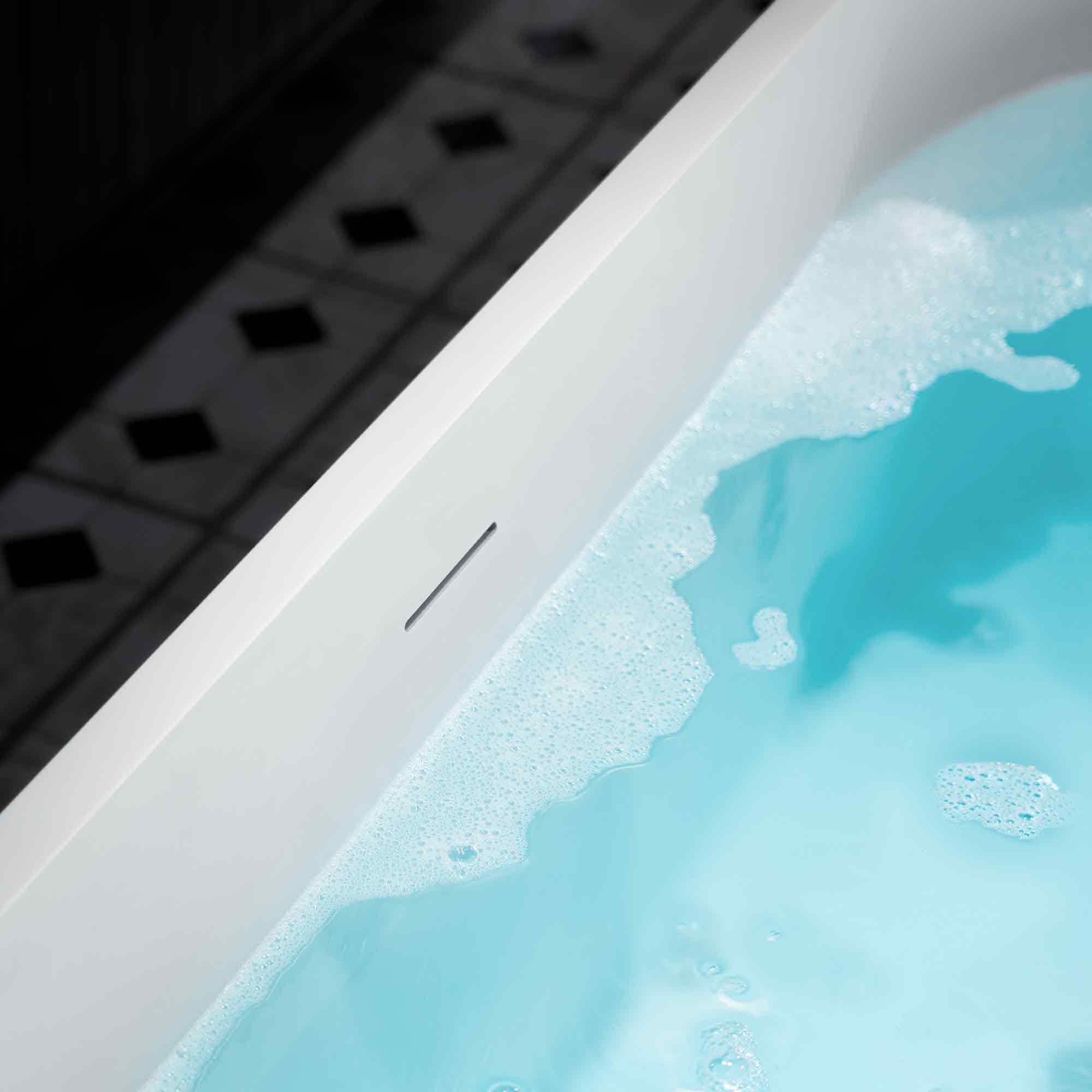 WOODBRIDGE 59" Solid Surface Freestanding Bathtub – Matte White – B0041-2.0