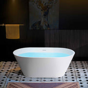 WOODBRIDGE 59" Solid Surface Freestanding Bathtub – Matte White – B0041-2.0