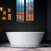 WOODBRIDGE 66-7/8" Solid Surface Freestanding Bathtub in Matte White – B0042-2.0