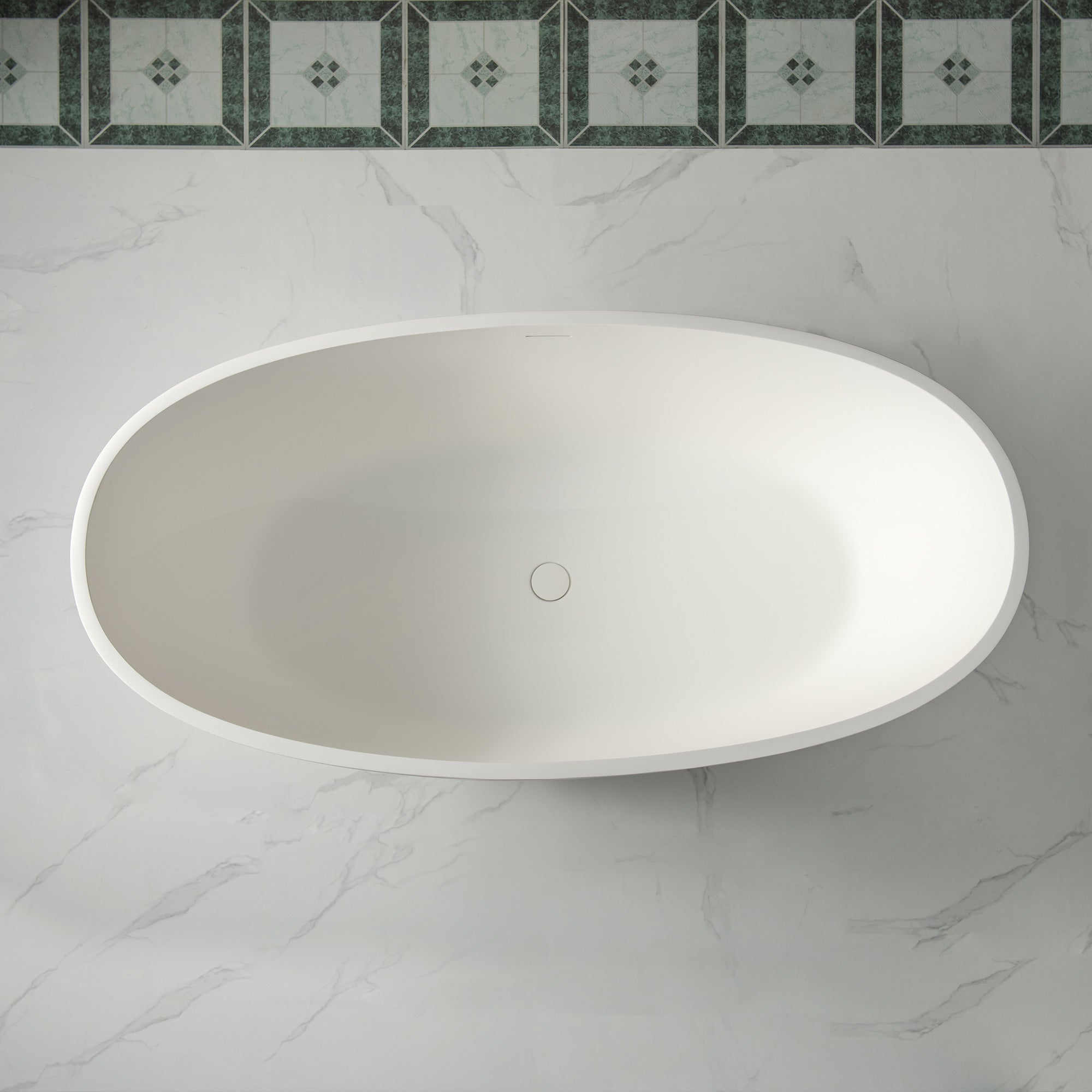 WOODBRIDGE 61" x 30-3/4" Solid Surface Stone Resin Freestanding Bathtub – Matte White (B0044-2.0)