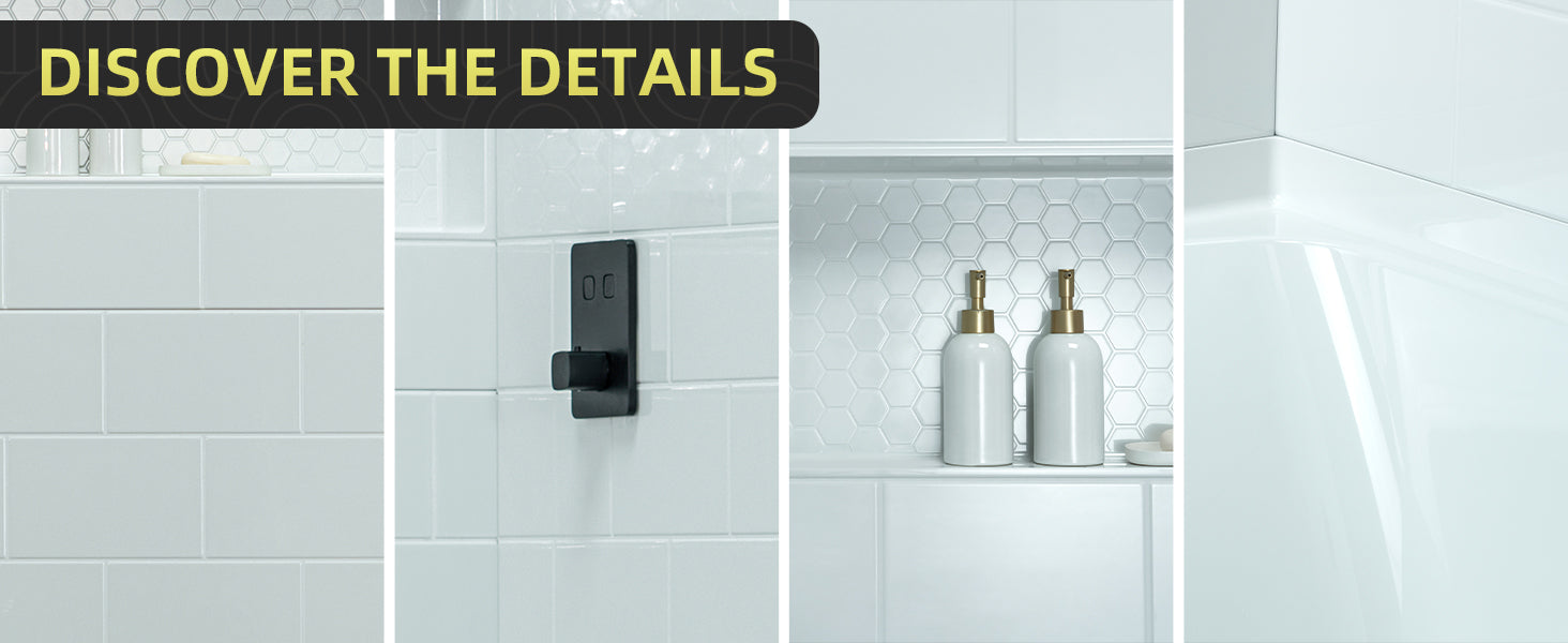 Woodbridge 60” x 32” Alcove Soaking Tub & 4-Piece Surround Combo