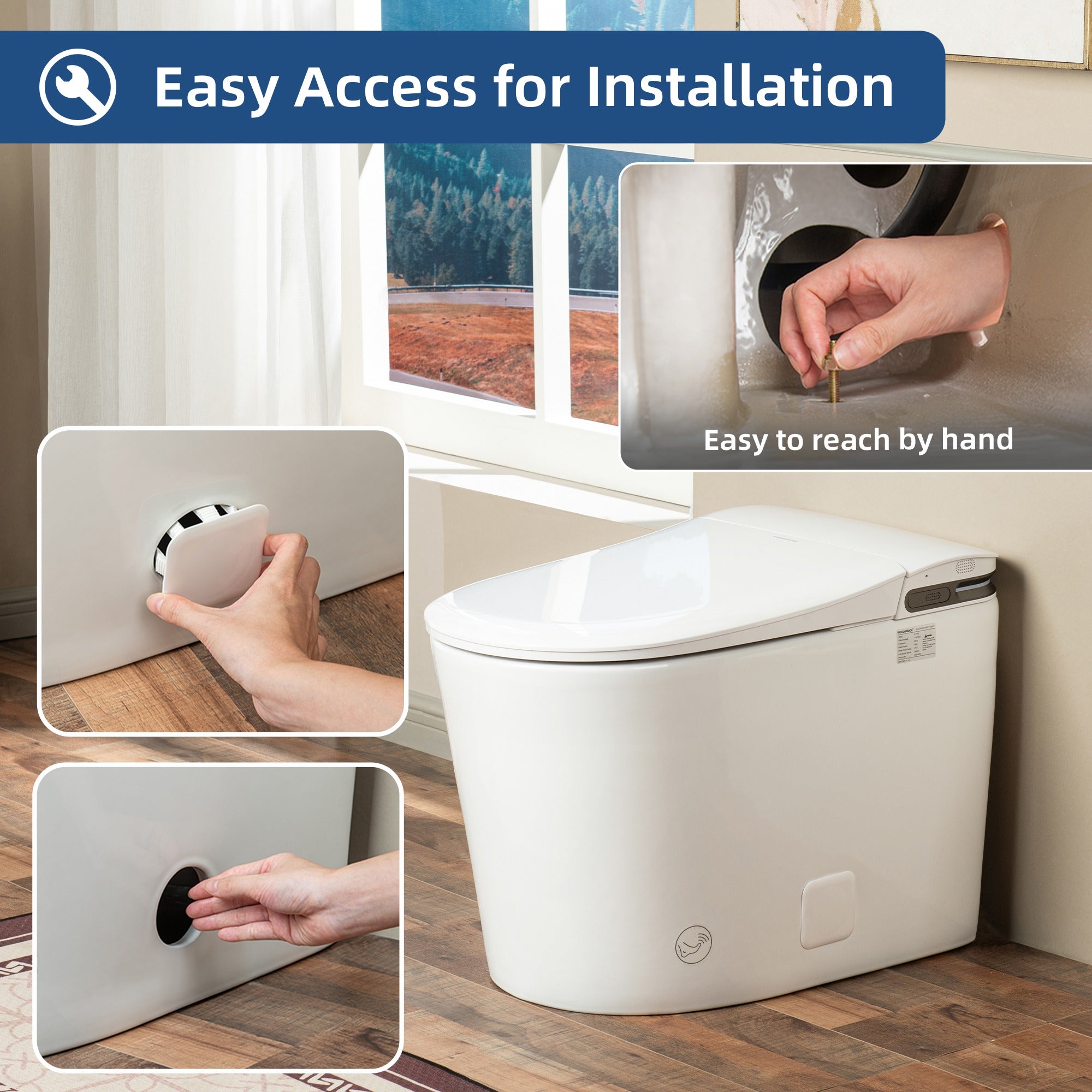 WOODBRIDGE GT100 Smart Toilet – Auto Open/Close, Auto Flush, Heated Seat & ADA Height