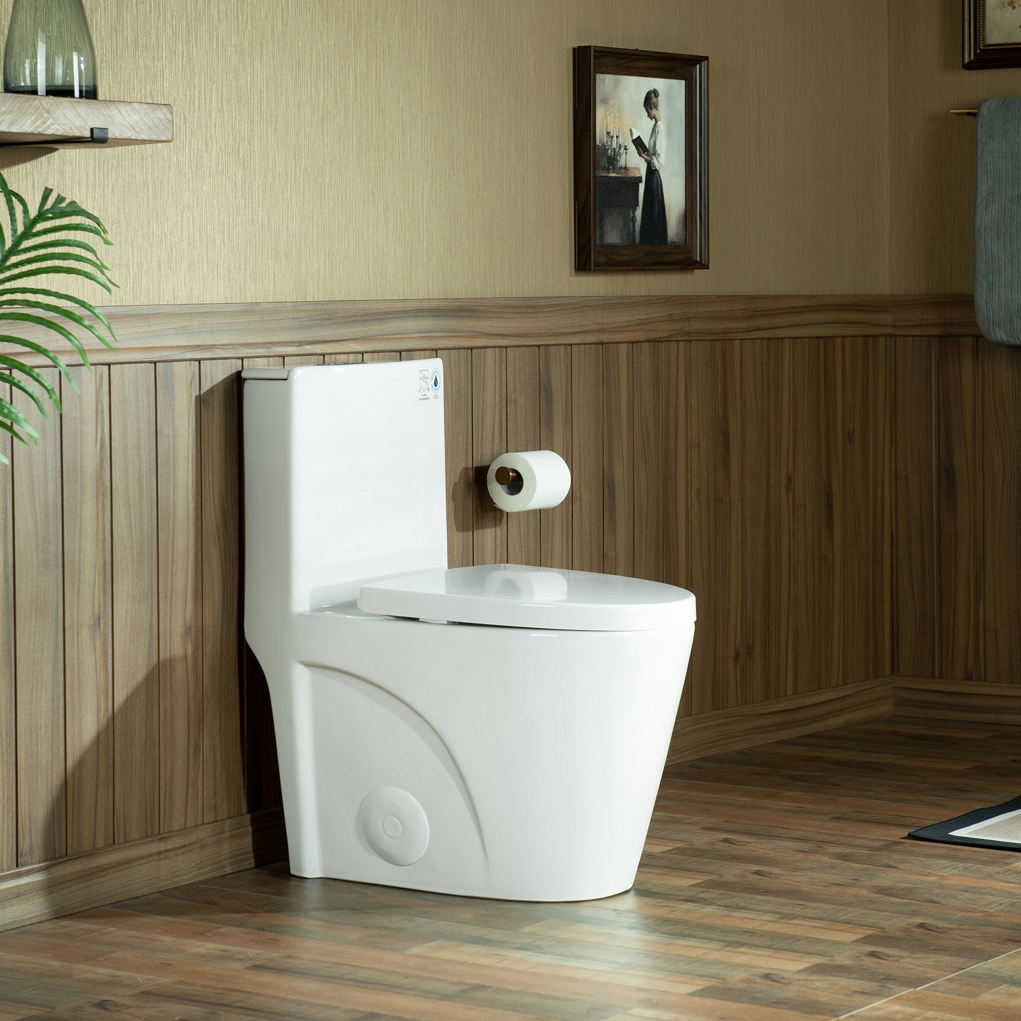 WOODBRIDGE WT001 ADA Round One-Piece Toilet – 1000g MaP Dual Flush