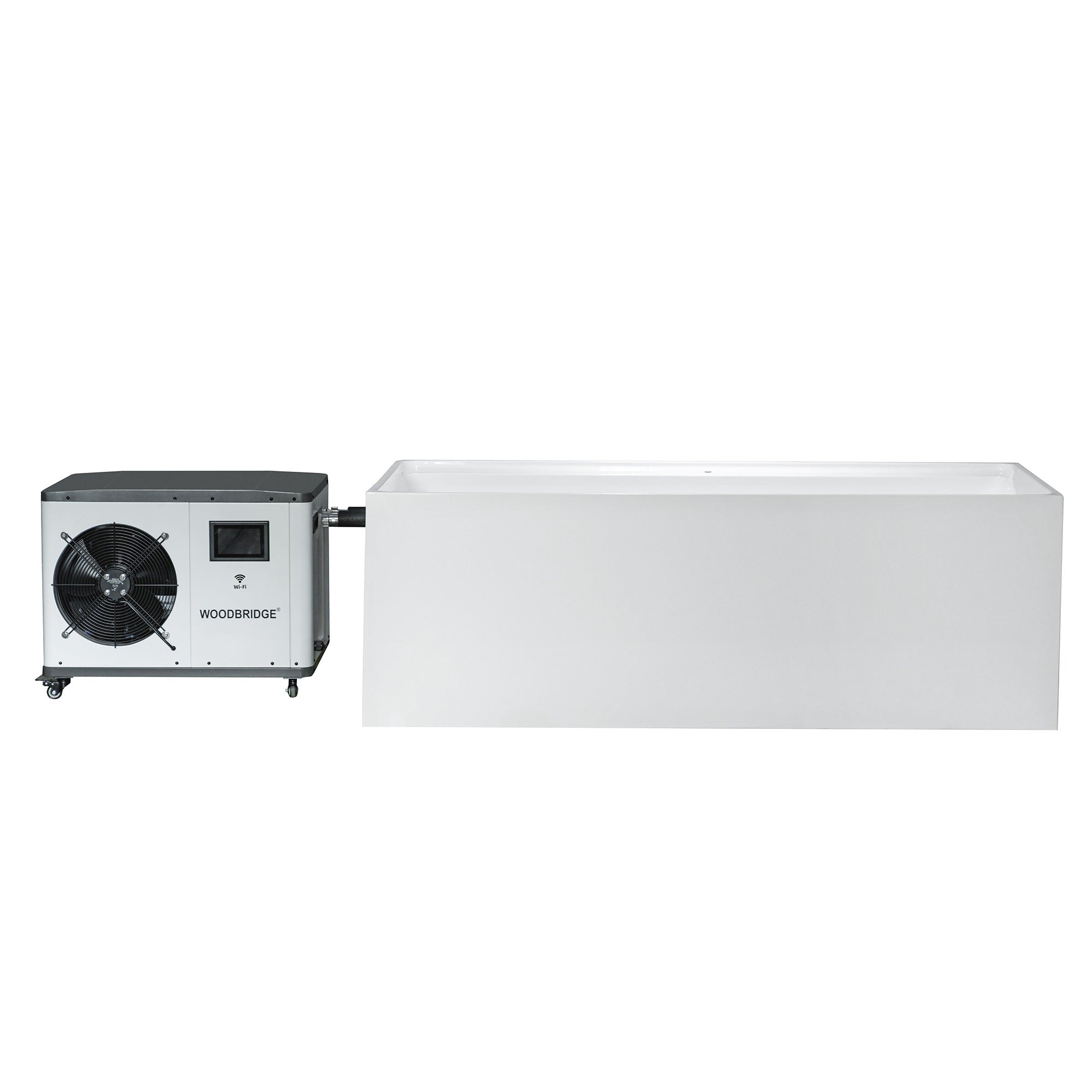 WOODBRIDGE 67" L x 31-1/2" W Freestanding Acrylic Cold Plunge Ice Tub, AIC6710+WWI6000