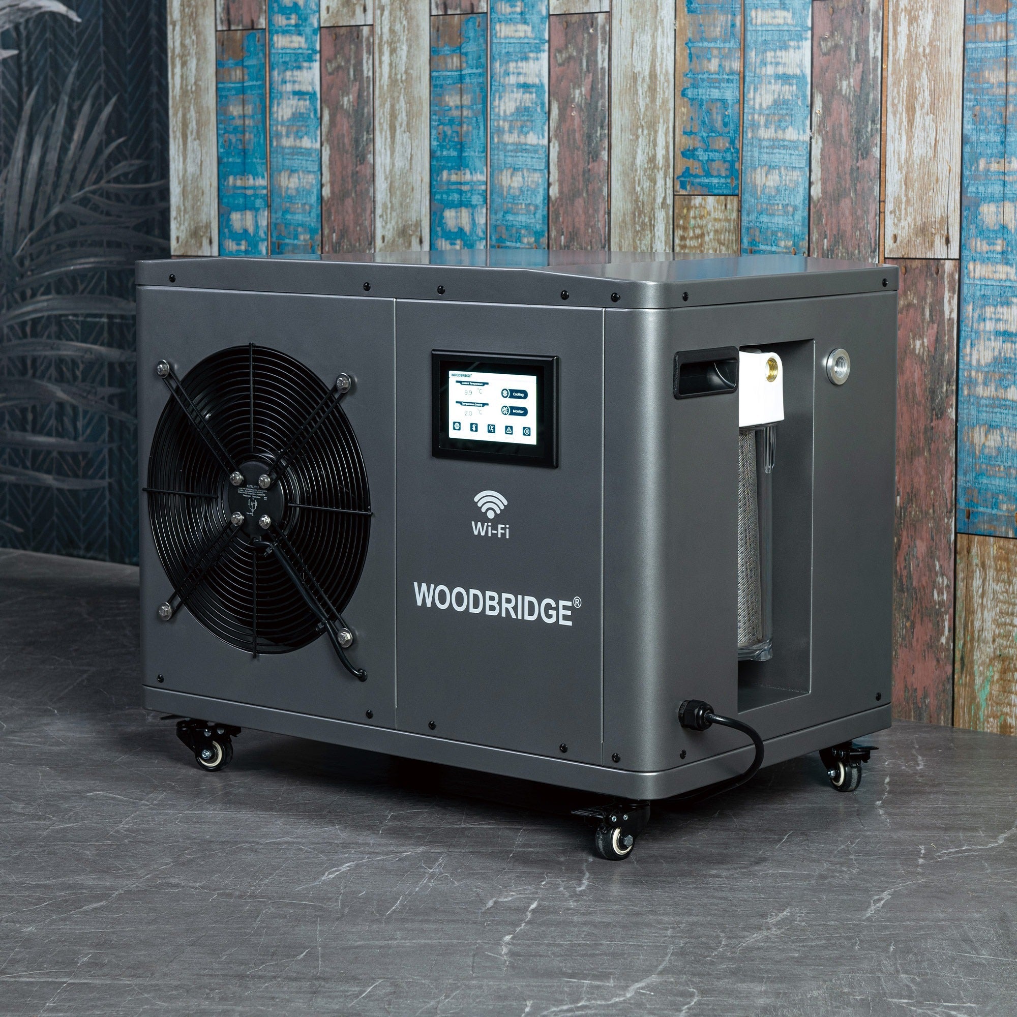 WOODBRIDGE 54" Indoor Cold Plunge Tub with 1.3 HP High-Performance Cooling and Heating Chiller in Gray, WIC54-01+BWI5000