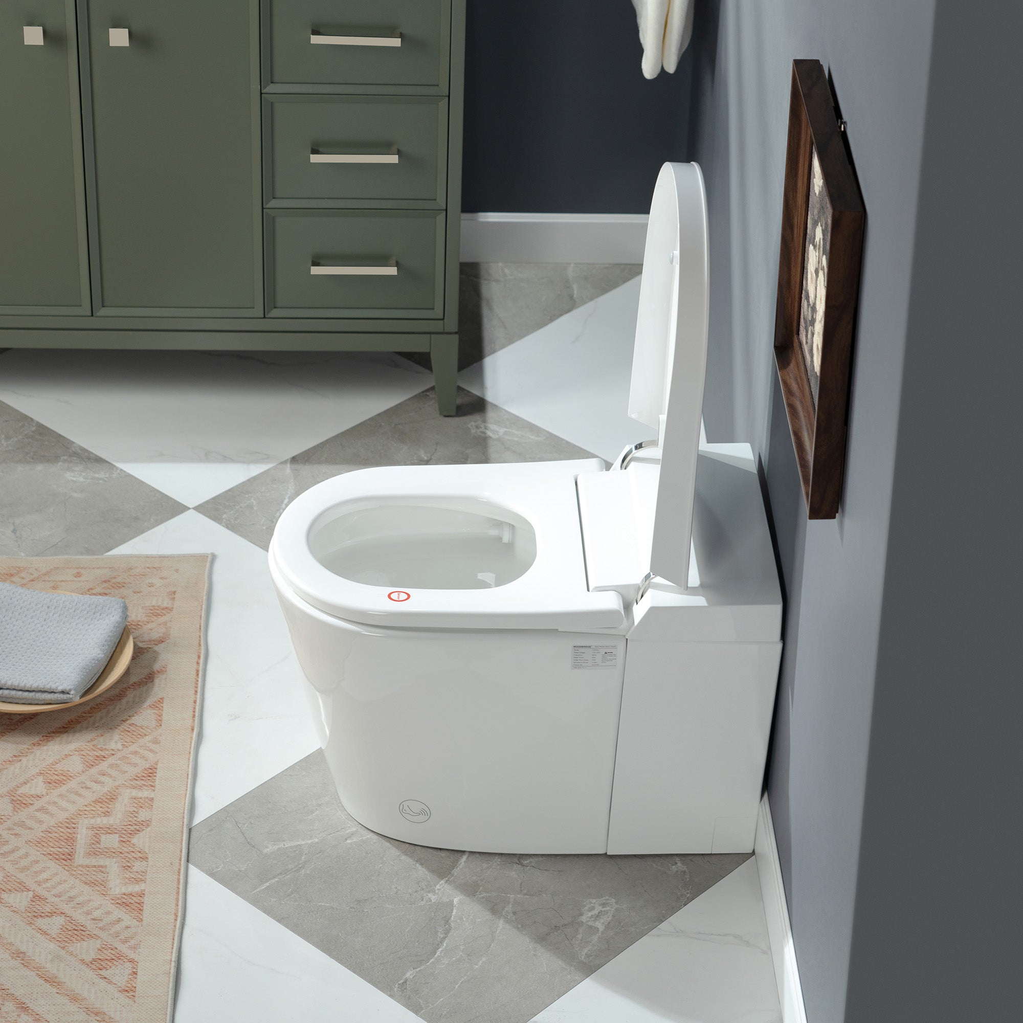 WOODBRIDGE CHT002 Smart Toilet with Auto Open/Close, Foot Sensor & Heated Seat