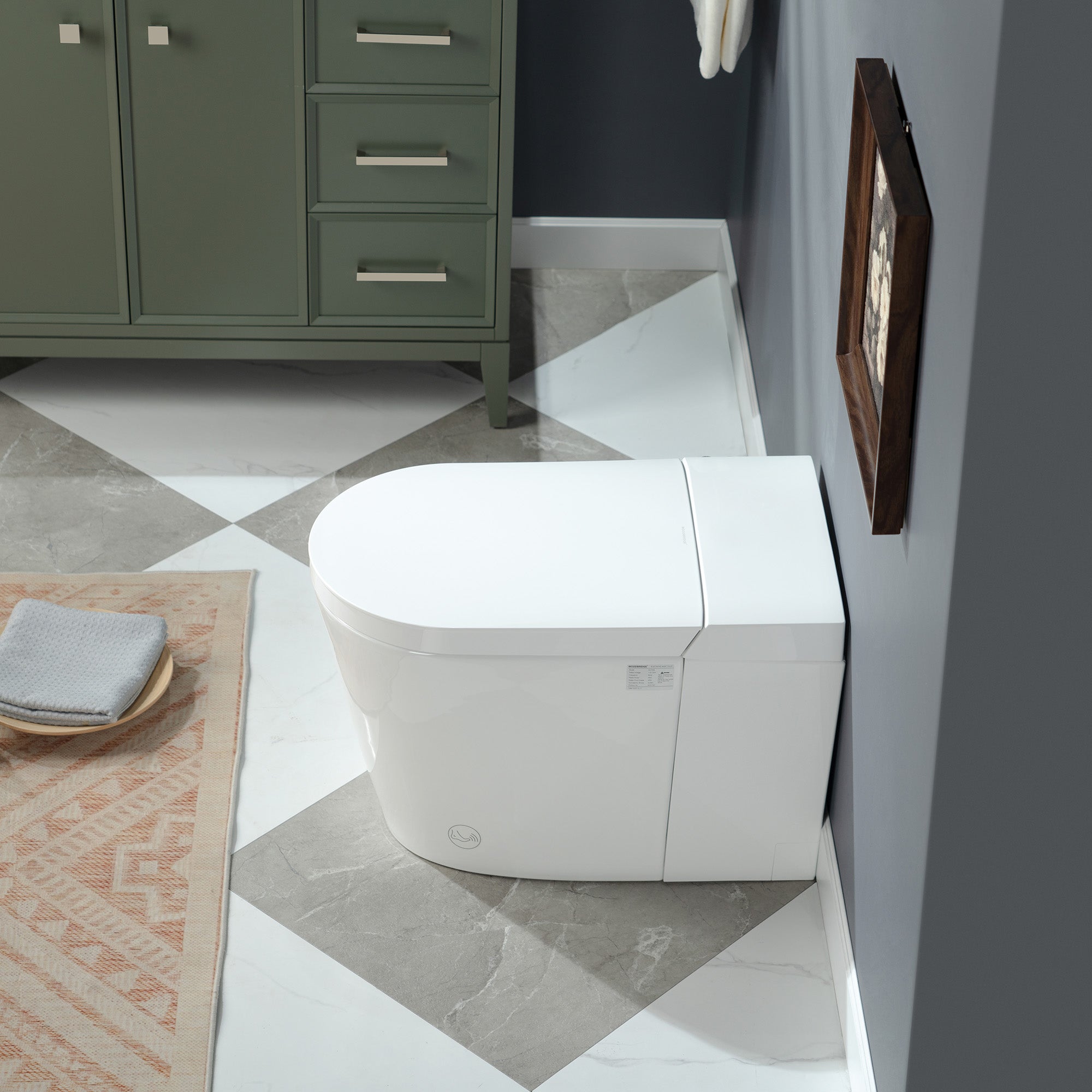 WOODBRIDGE CHT002 Smart Toilet with Auto Open/Close, Foot Sensor & Heated Seat