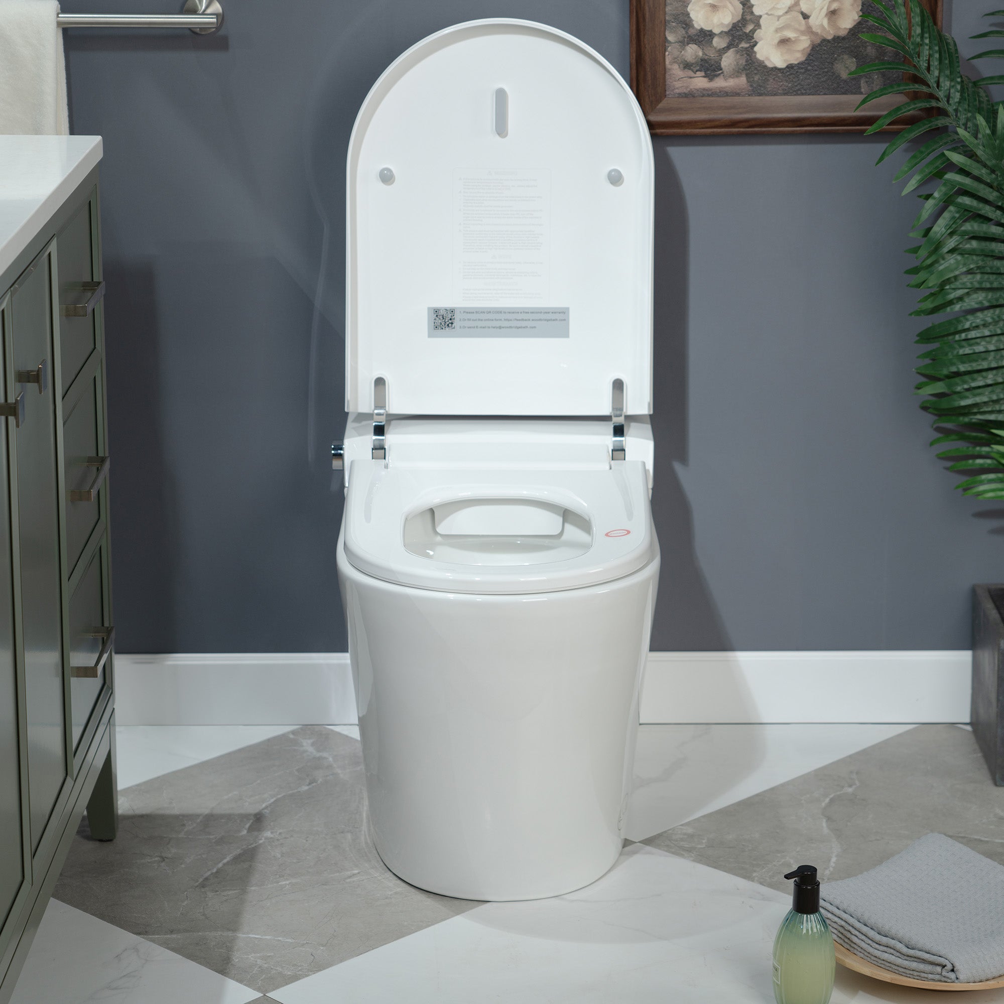 WOODBRIDGE CHT002 Smart Toilet with Auto Open/Close, Foot Sensor & Heated Seat