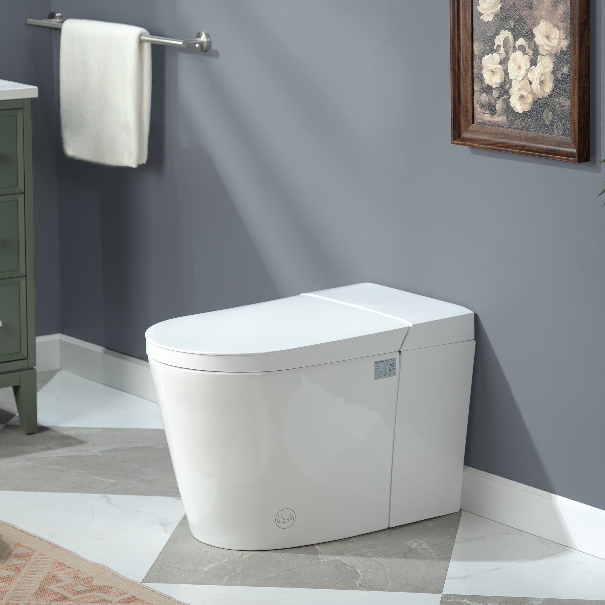 WOODBRIDGE CHT002 Smart Toilet with Auto Open/Close, Foot Sensor & Heated Seat