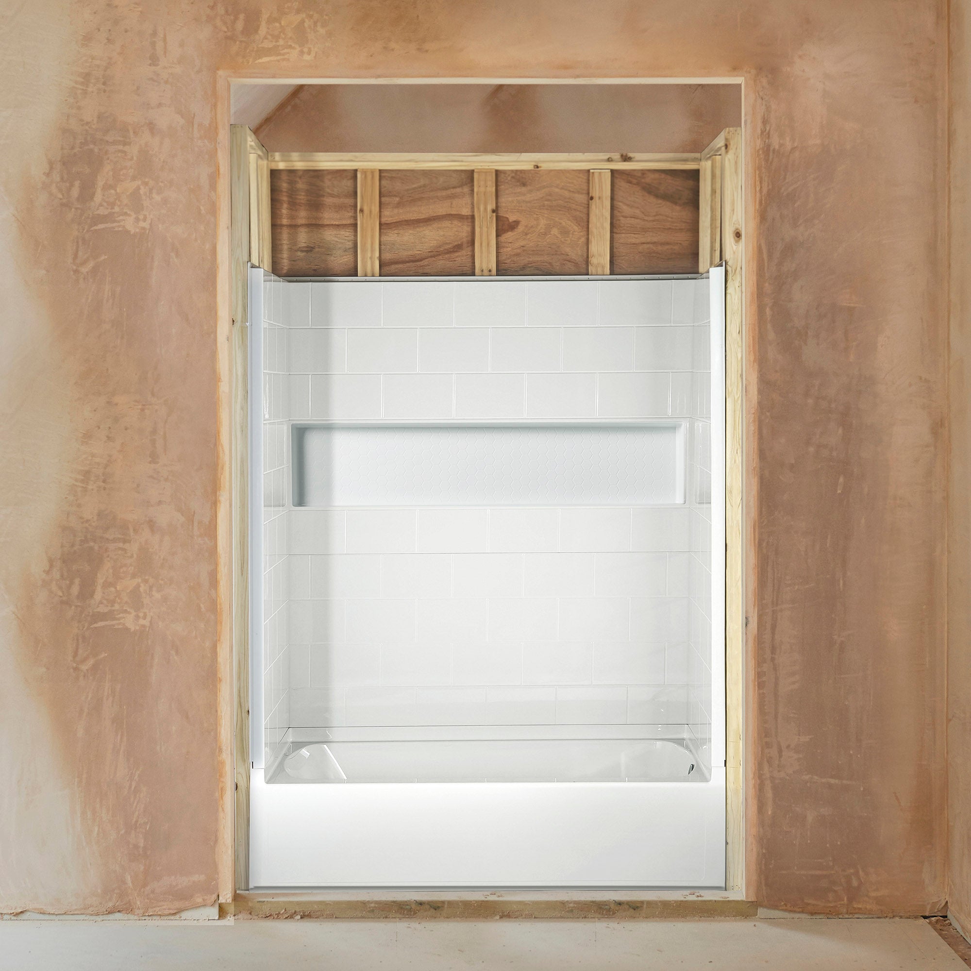 Woodbridge 60” x 32” Alcove Soaking Tub & 4-Piece Surround Combo