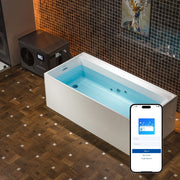 WOODBRIDGE 67" L x 31-1/2" W Freestanding Acrylic Cold Plunge Ice Tub, AIC6710+BWI5000