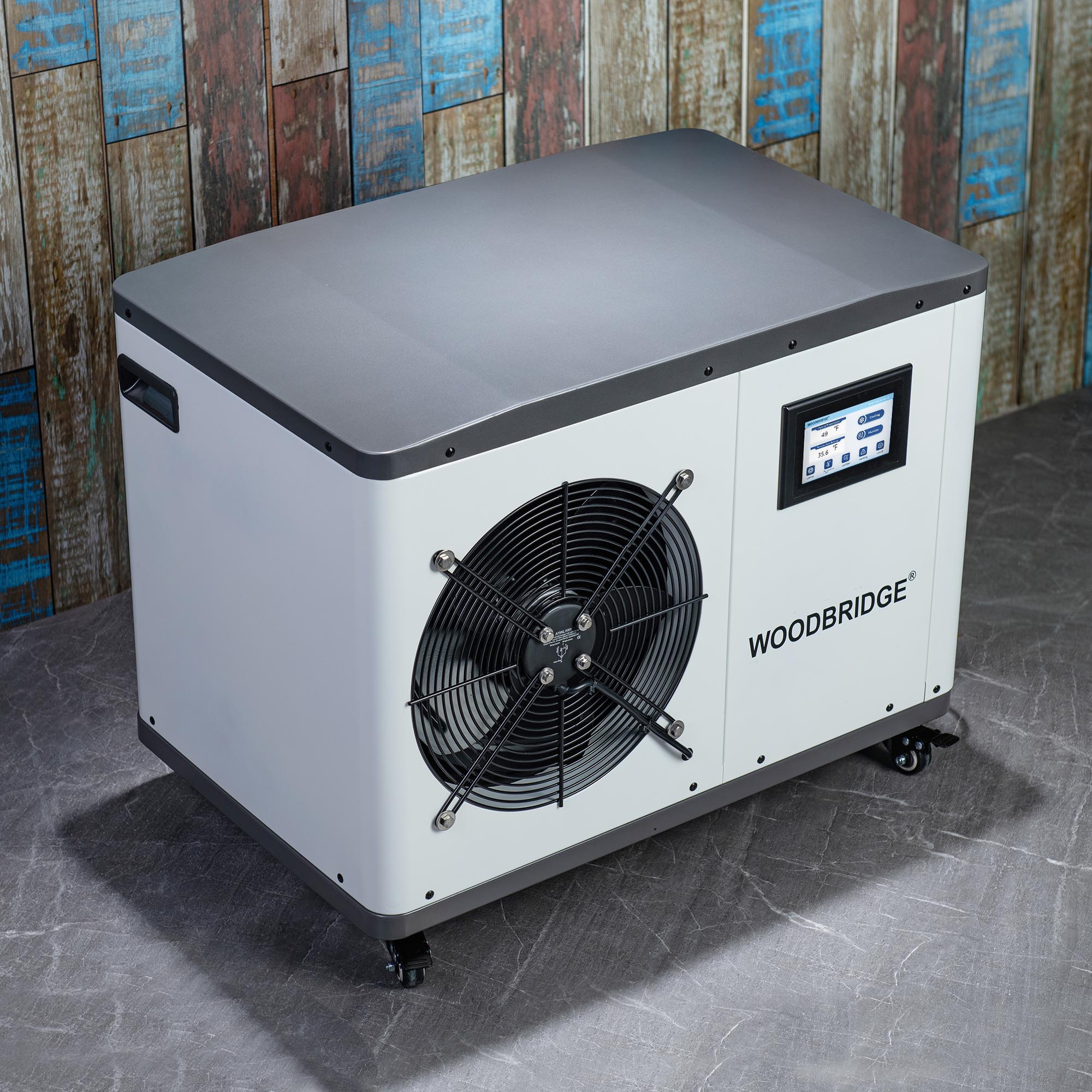 WOODBRIDGE 1.3HP Portable Chiller with Touch Screen Control Panel and Reusable Stainless Steel Filter, White, WIFI-enabled & remote control via APP, WWI6000