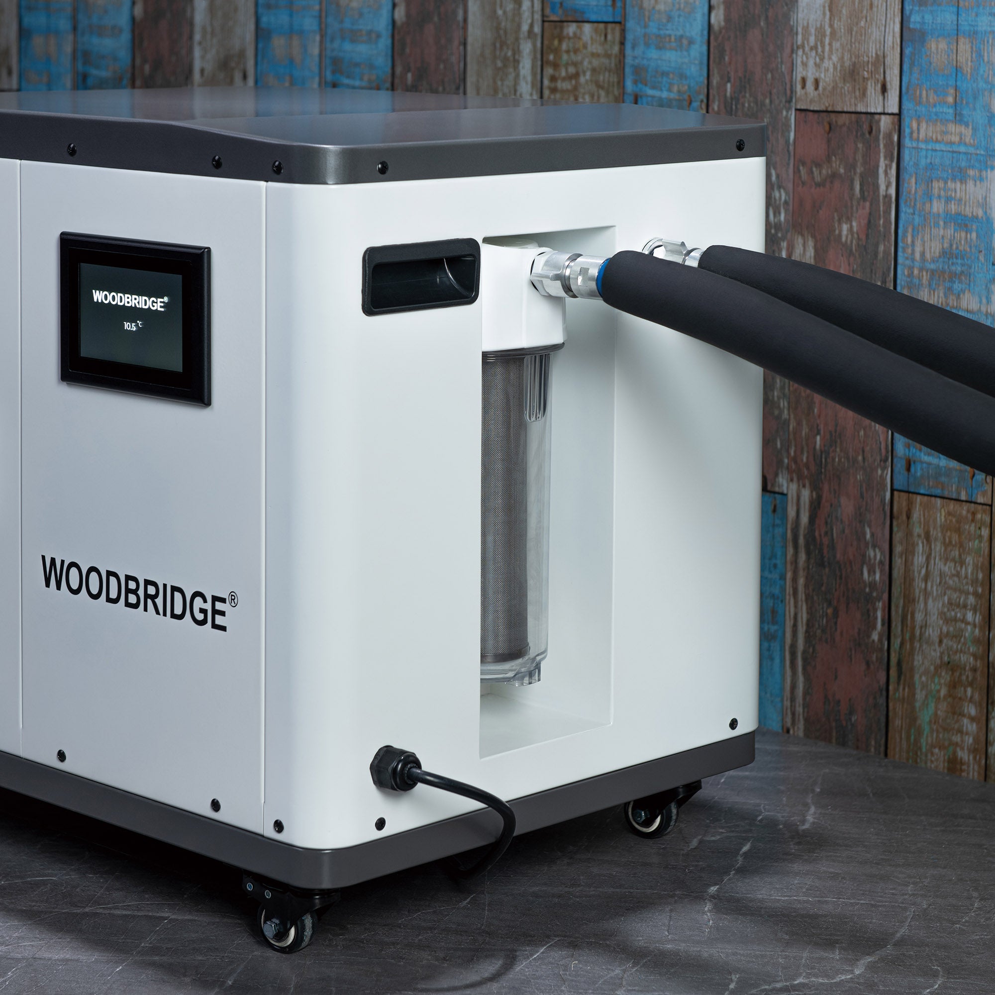 WOODBRIDGE 1.3HP Portable Chiller with Touch Screen Control Panel and Reusable Stainless Steel Filter, White, WIFI-enabled & remote control via APP, WWI6000