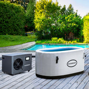 WOODBRIDGE Inflatable Oval Ice Bath Cold Plunge Tub with 1.3 HP High-Performance Cooling and Heating Chiller in Gray, Ozone sanitation, Filter circulation system, WIFI-enabled & remote control via APP, WIC01W-PIB+BWI5000