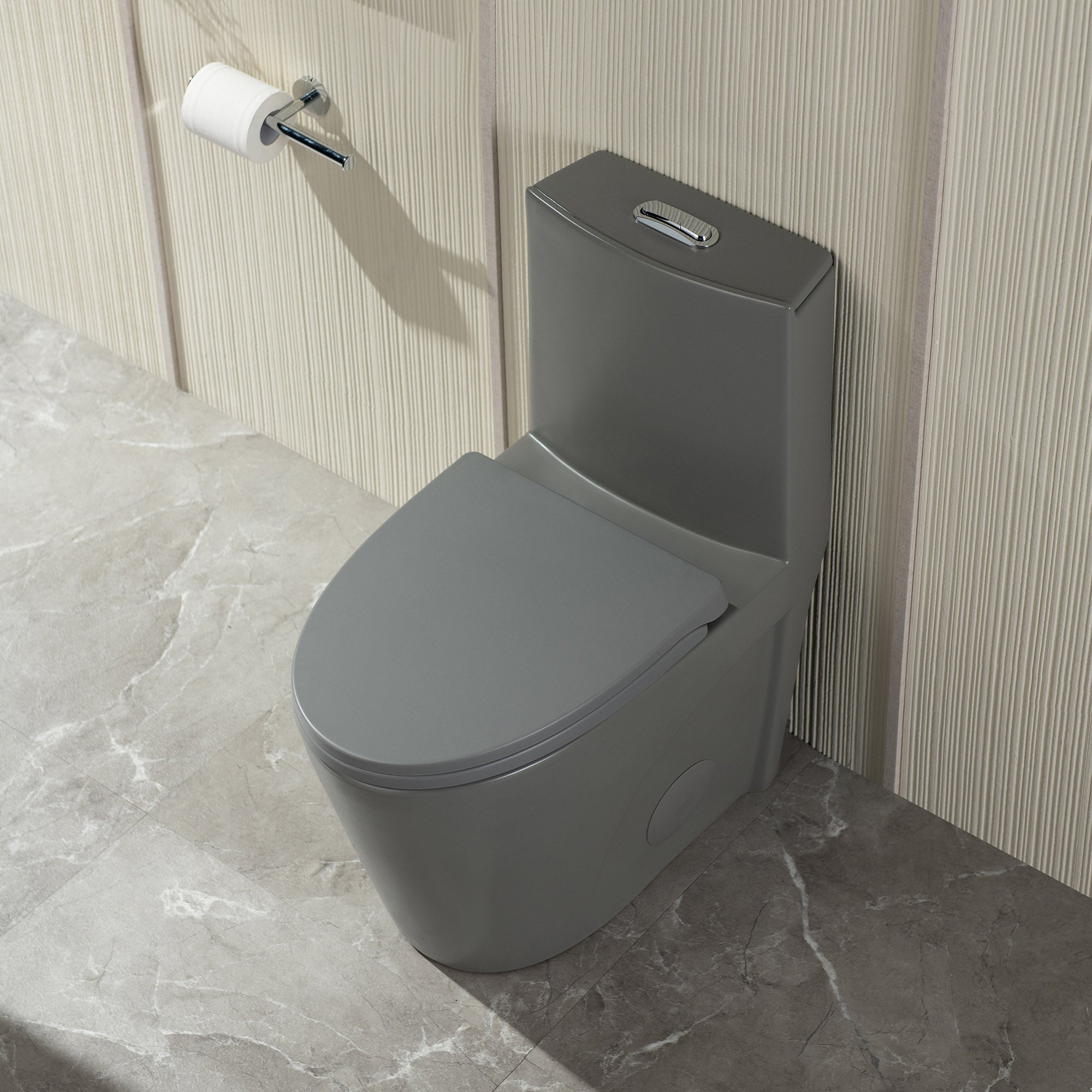 WOODBRIDGE WT003 Light Gray One-Piece Toilet – ADA Chair Height & 1000g MaP Flush