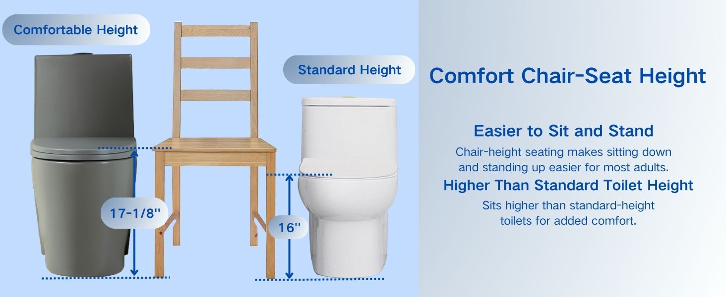WOODBRIDGE WT003 Light Gray One-Piece Toilet – ADA Chair Height & 1000g MaP Flush