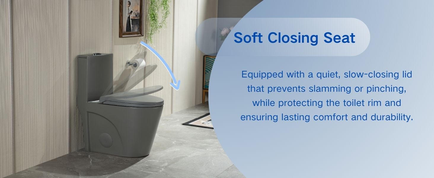 WOODBRIDGE WT003 Light Gray One-Piece Toilet – ADA Chair Height & 1000g MaP Flush