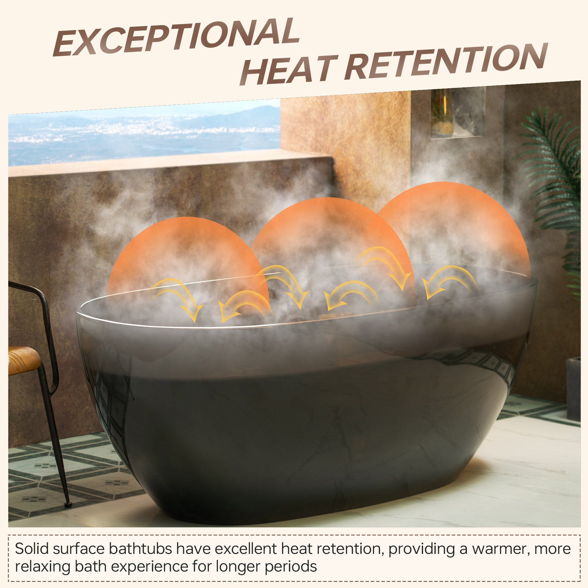 WOODBRIDGE 63 Inch Solid Surface Freestanding Bathtub Transparent Gray – MST0803