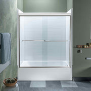 WOODBRIDGE Double Sliding Tub Door 56-60" Width x 60"Height with 5/16"(8mm) Clear Tempered Glass