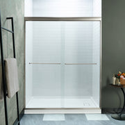 WOODBRIDGE Double Sliding Shower Door 56-60" Width x 72"Height with 5/16"(8mm) Clear Tempered Glass