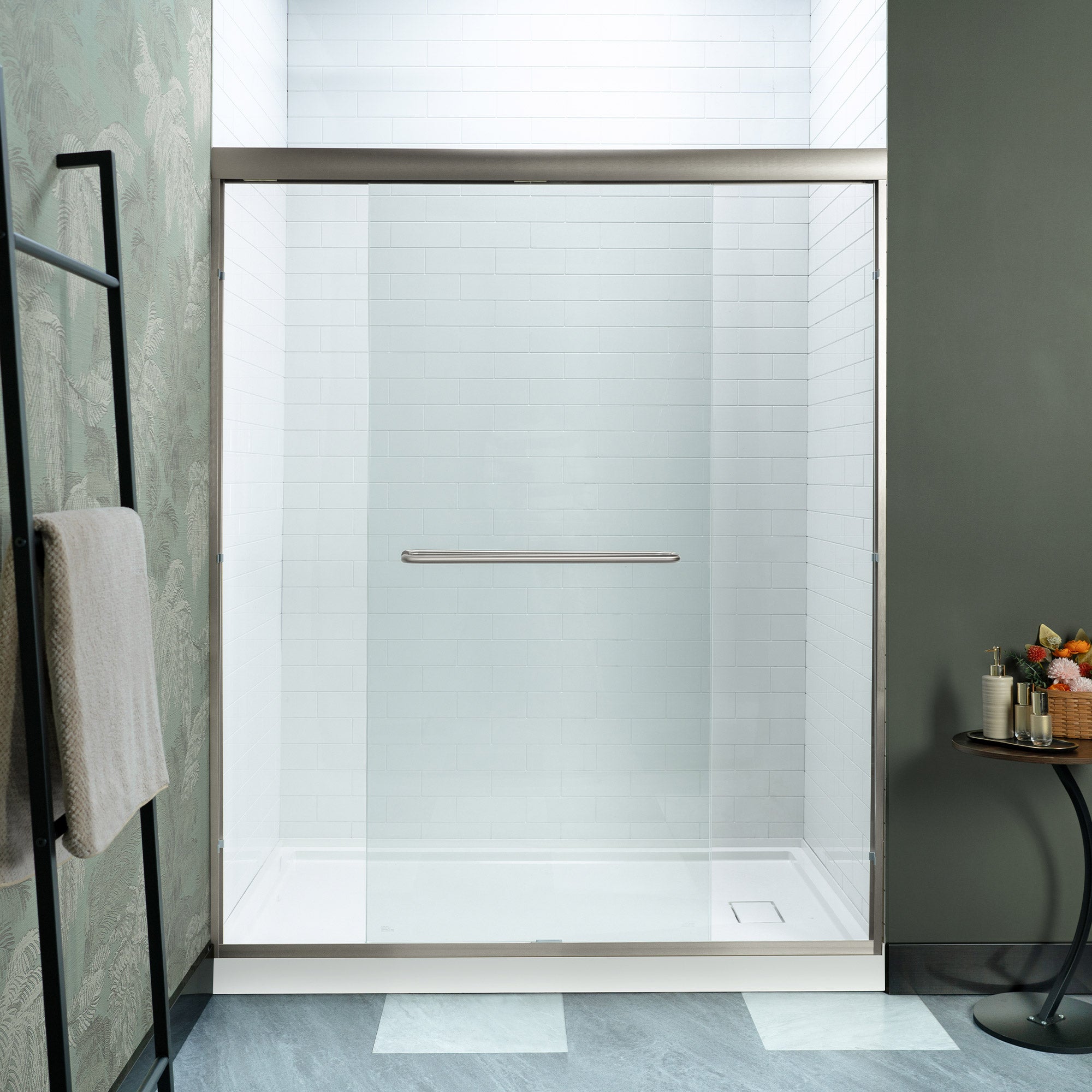 WOODBRIDGE Double Sliding Shower Door 56-60" Width x 72"Height with 5/16"(8mm) Clear Tempered Glass
