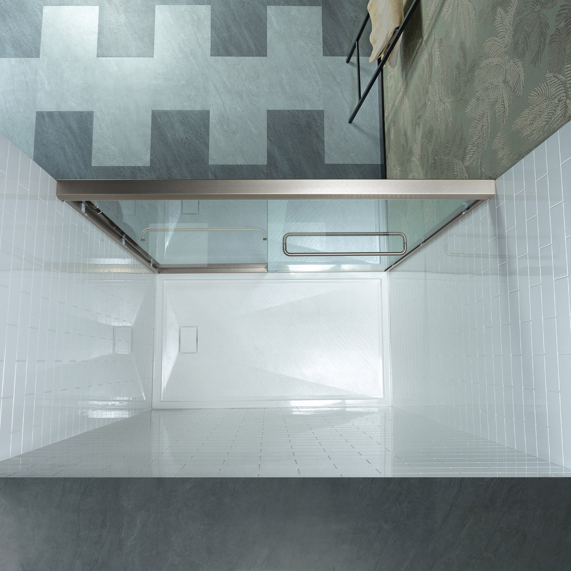 WOODBRIDGE Double Sliding Shower Door 56-60" Width x 72"Height with 5/16"(8mm) Clear Tempered Glass