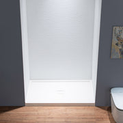 WOODBRIDGE 60" W x 75" H 3-Piece Premium Composite Tile-Design Tub and Shower Wall Panel Surround Kit in Matte White, Quick Install and Trimmable, 1/8" (3mm) Thick.