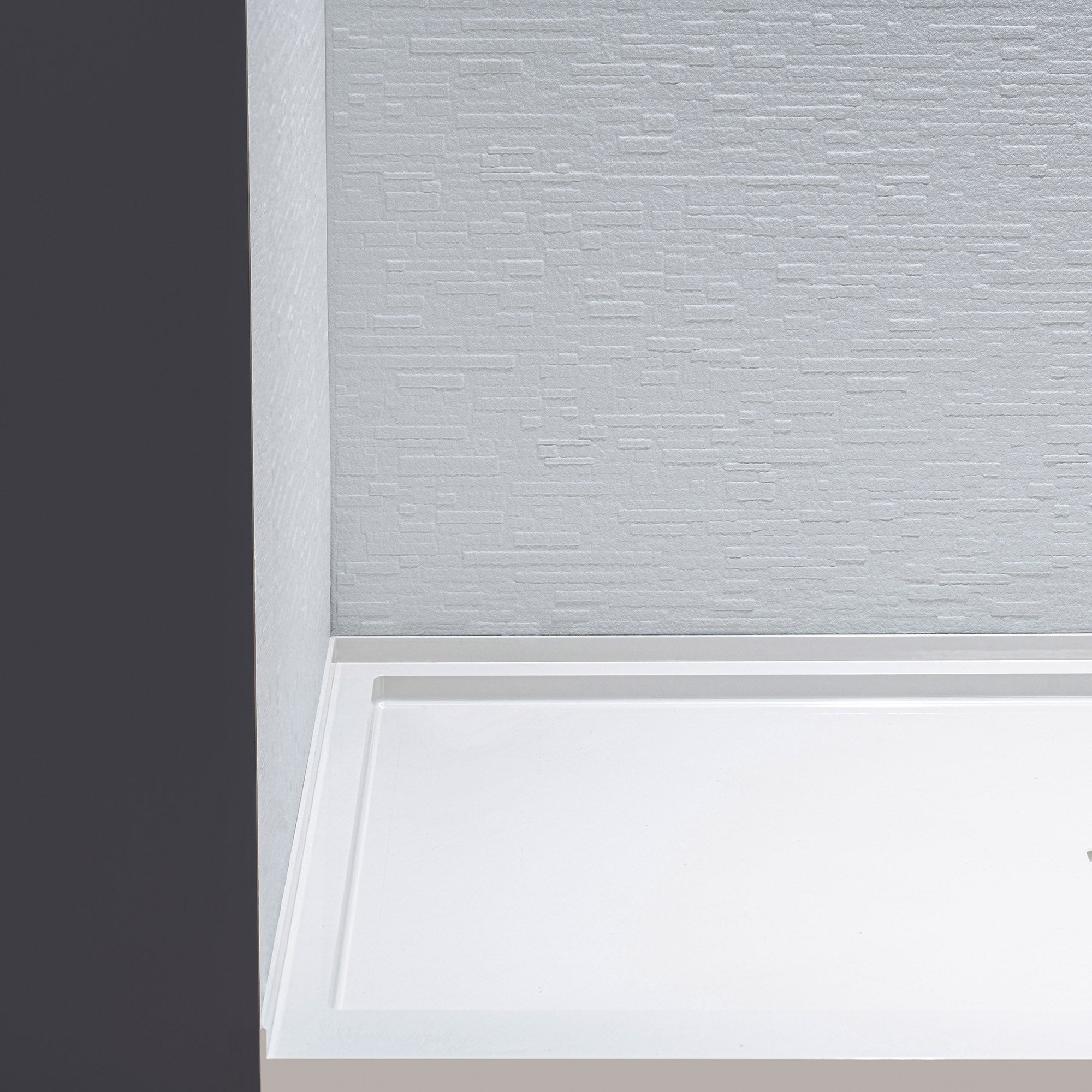 WOODBRIDGE 60" W x 75" H 3-Piece Premium Composite Tile-Design Tub and Shower Wall Panel Surround Kit in Matte White, Quick Install and Trimmable, 1/8" (3mm) Thick.