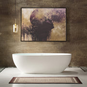 WOODBRIDGE 71"L x 31-1/2" W Luxury Contemporary Solid Surface Stone Resin Freestanding Bathtub in Matte White, MST0805