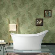 WOODBRIDGE 71"L x 31-1/2" W Luxury Contemporary Solid Surface Stone Resin Freestanding Bathtub in Matte White, MST0806