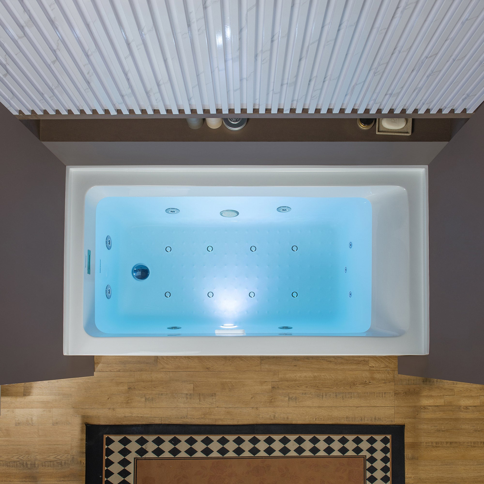 WOODBRIDGE 60" x 30" Alcove Acrylic Rectangular Whirlpool and Air Heated Tub in White with Left Drain, Polished Chrome Finish Trim and Drain Kit Included, DF501-L-CH01