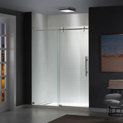 WOODBRIDGE Frameless Shower Doors 66-72" Width x 76"Height with 5/16"(8mm) Clear Tempered Glass