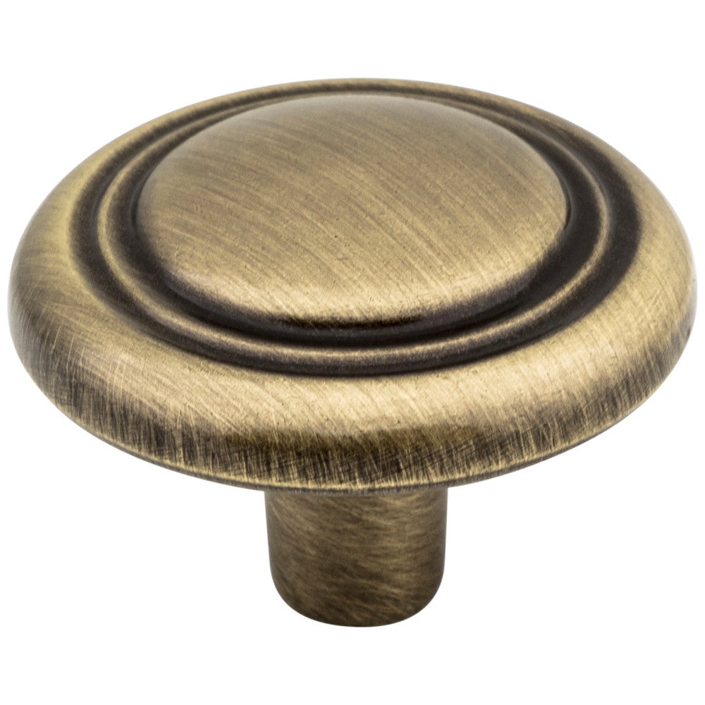 Hardware Resources 1-1/4" Brushed Antique Brass Kingsport Cabinet Mushroom Knob