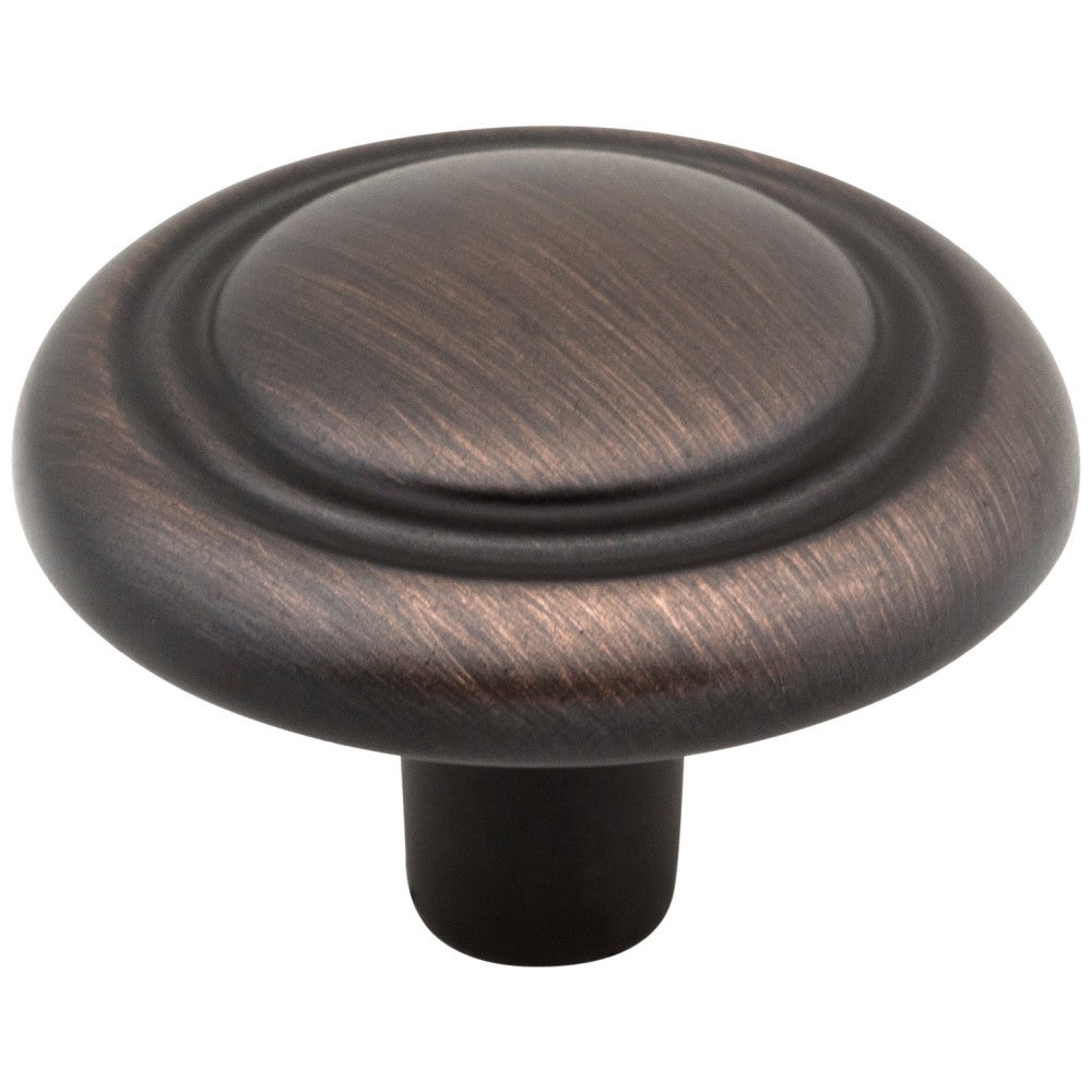 Hardware Resources 1-1/4" Diameter Brushed Oil Rubbed Bronze Button Vienna Cabinet Mushroom Knob