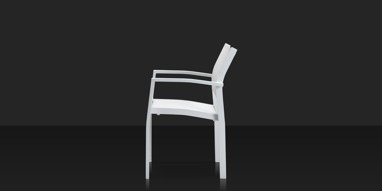 Fusion Dining Arm Chair Tex White Frame / Cloud Gray Sling