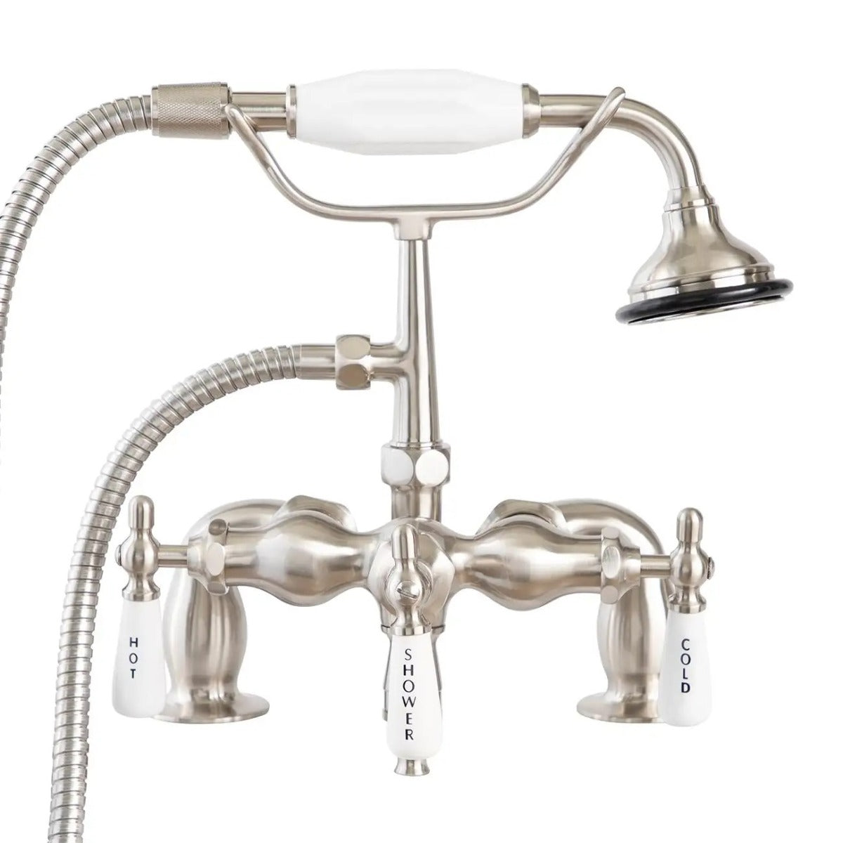 MAIDSTONE Deck Mount Downspout Tub Faucet with Handshower