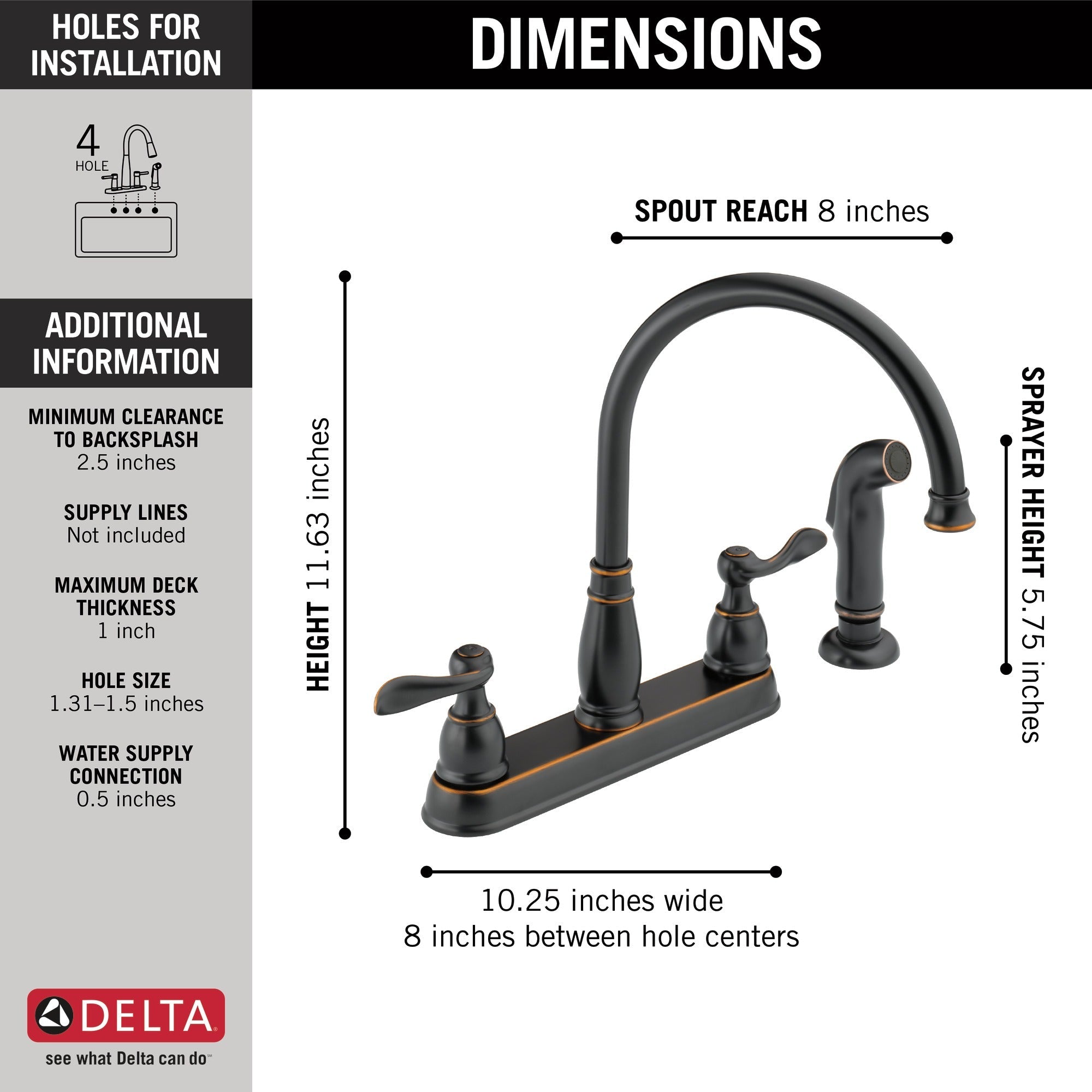 Delta Windemere® Two Handle Kitchen Faucet