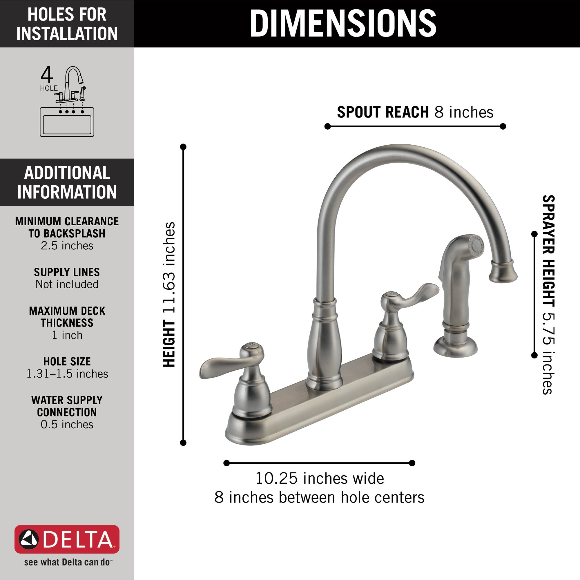 Delta Windemere® Two Handle Kitchen Faucet