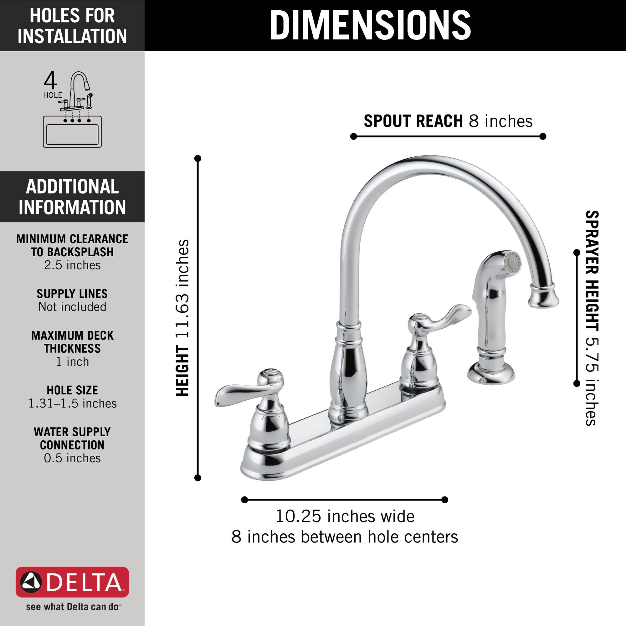 Delta Windemere® Two Handle Kitchen Faucet