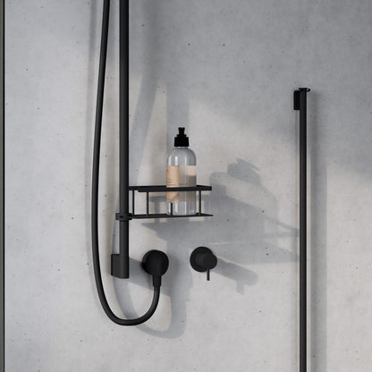 Shower basket for riser rail