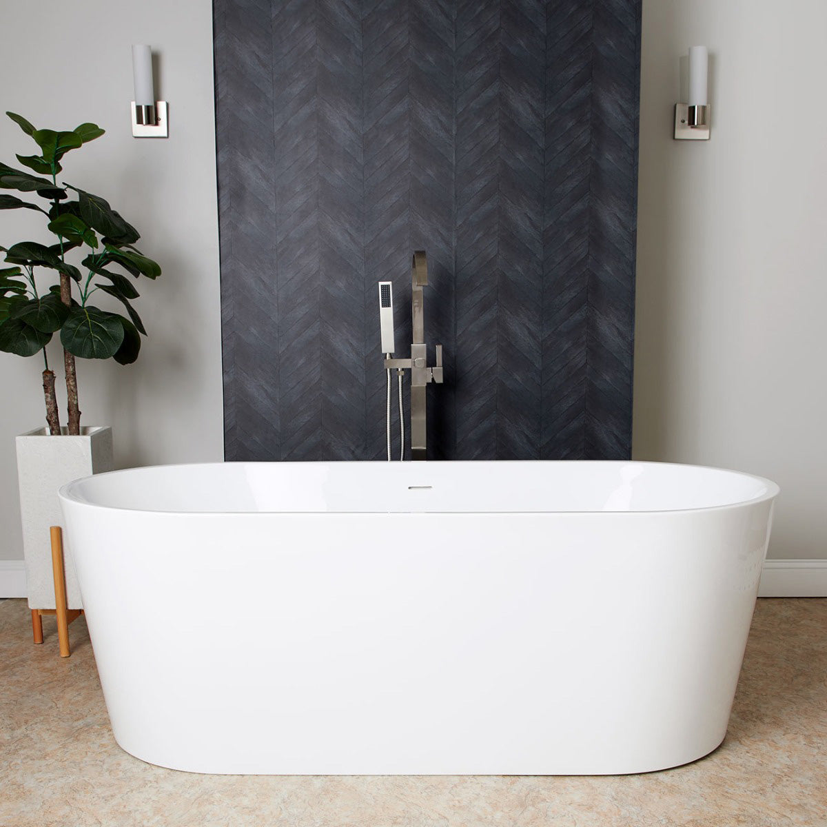 MAIDSTONE ELIZABETHAN ACRYLIC CONTEMPORARY DOUBLE ENDED TUB - NO FAUCET DRILLING