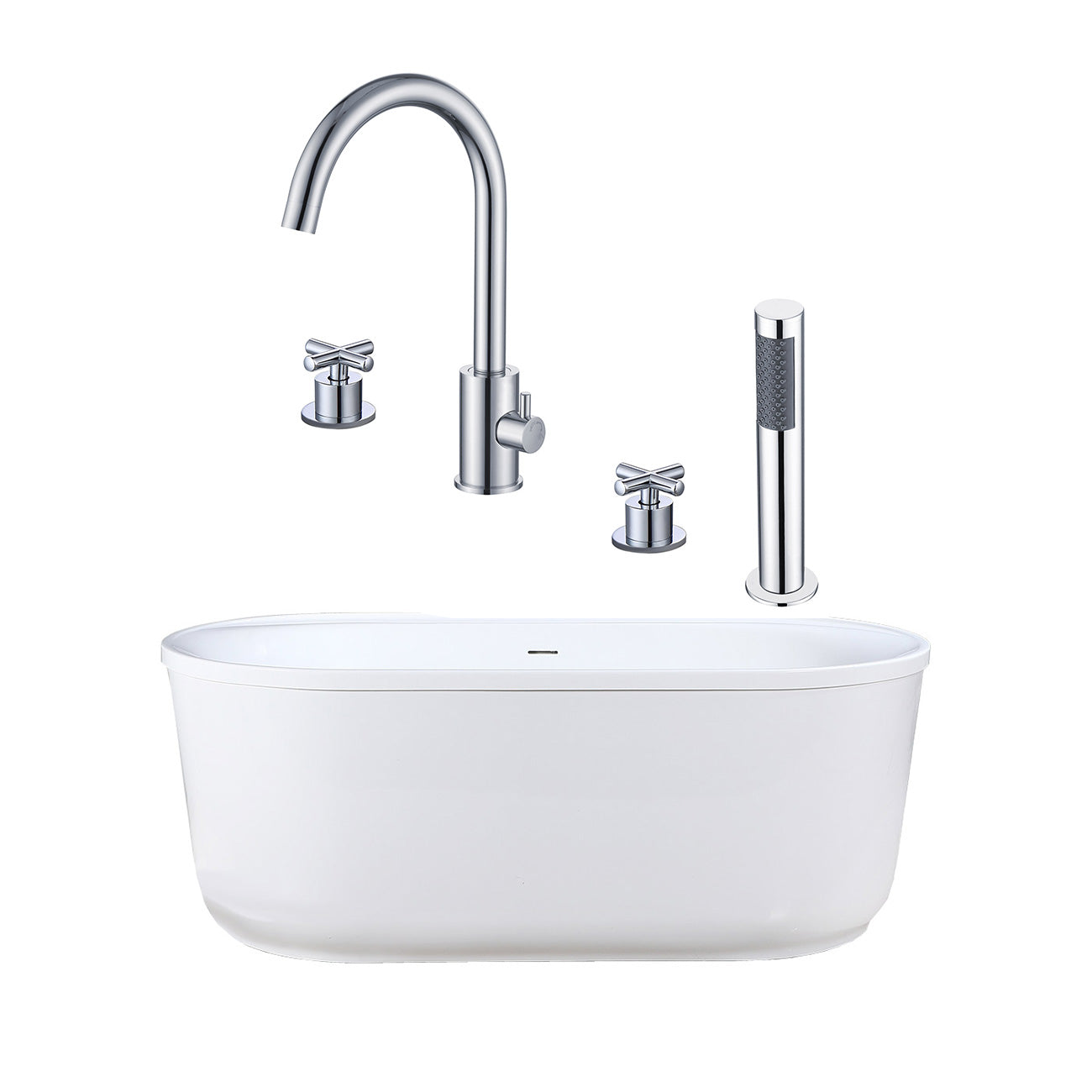 Maidstone Luca Acrylic Double Ended Freestanding Tub and Faucet Package
