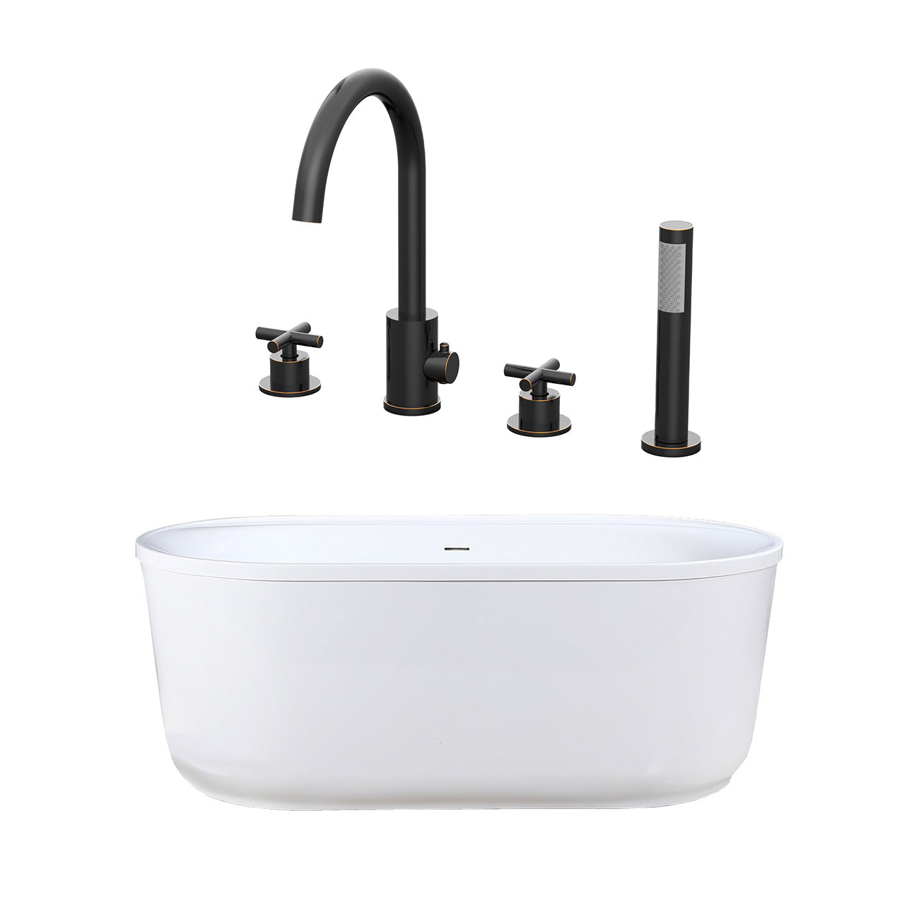 Maidstone Luca Acrylic Double Ended Freestanding Tub and Faucet Package
